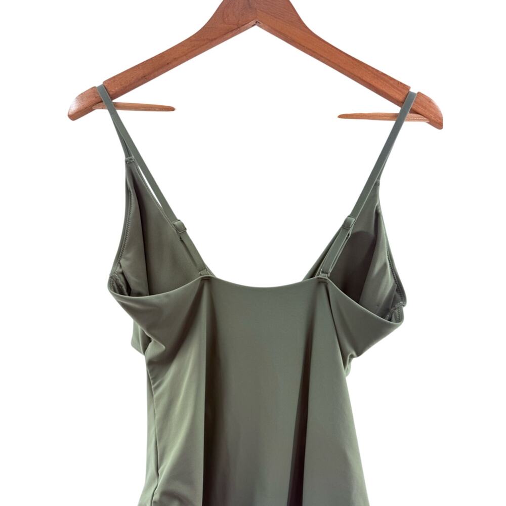 Aerie Full Coverage Wrap Tie Front One Piece Swimsuit Olive Fun Size Medium - Picture 9 of 13